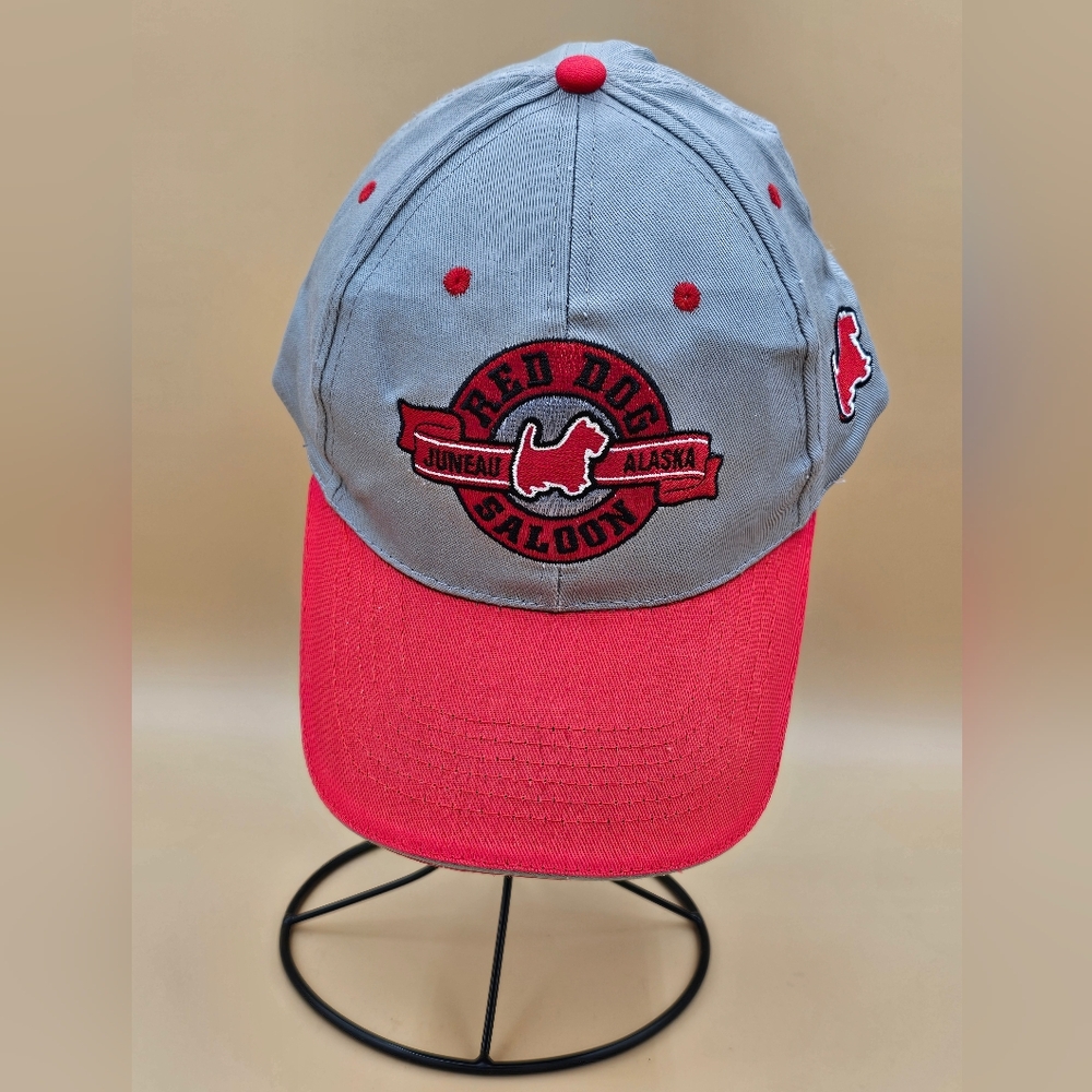 Red Dog Saloon Juneau Alaska Two-Tone Cap - Gray & Red